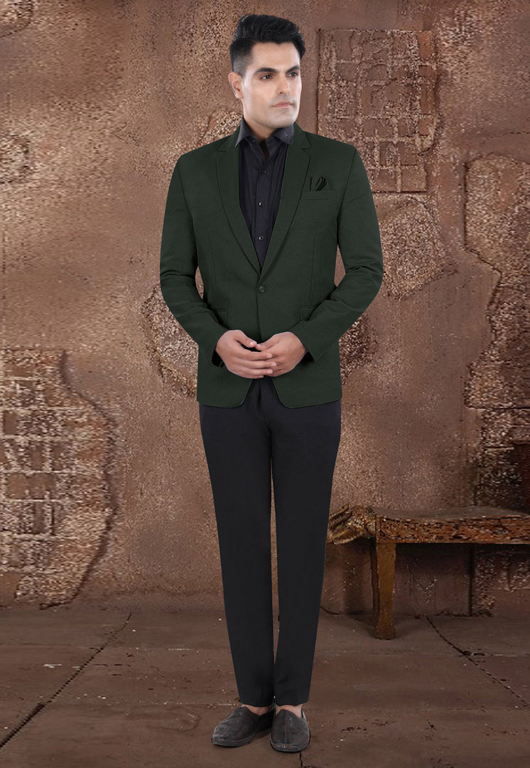 Green Viscose Blazer With Pant
