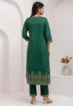 Load image into Gallery viewer, Green Viscose Jacquard Readymade Pakistani Suit
