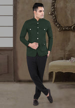Load image into Gallery viewer, Green Viscose Jodhpuri Suit
