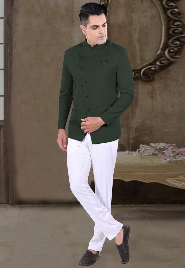 Green Viscose Jodhpuri Suit