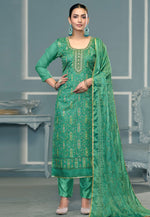 Load image into Gallery viewer, Green Viscose Pakistani Suit
