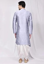 Load image into Gallery viewer, Grey Art Silk Dhoti Kurta
