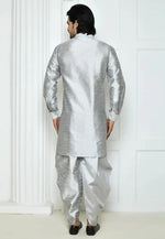 Load image into Gallery viewer, Grey Art Silk Dhoti Kurta
