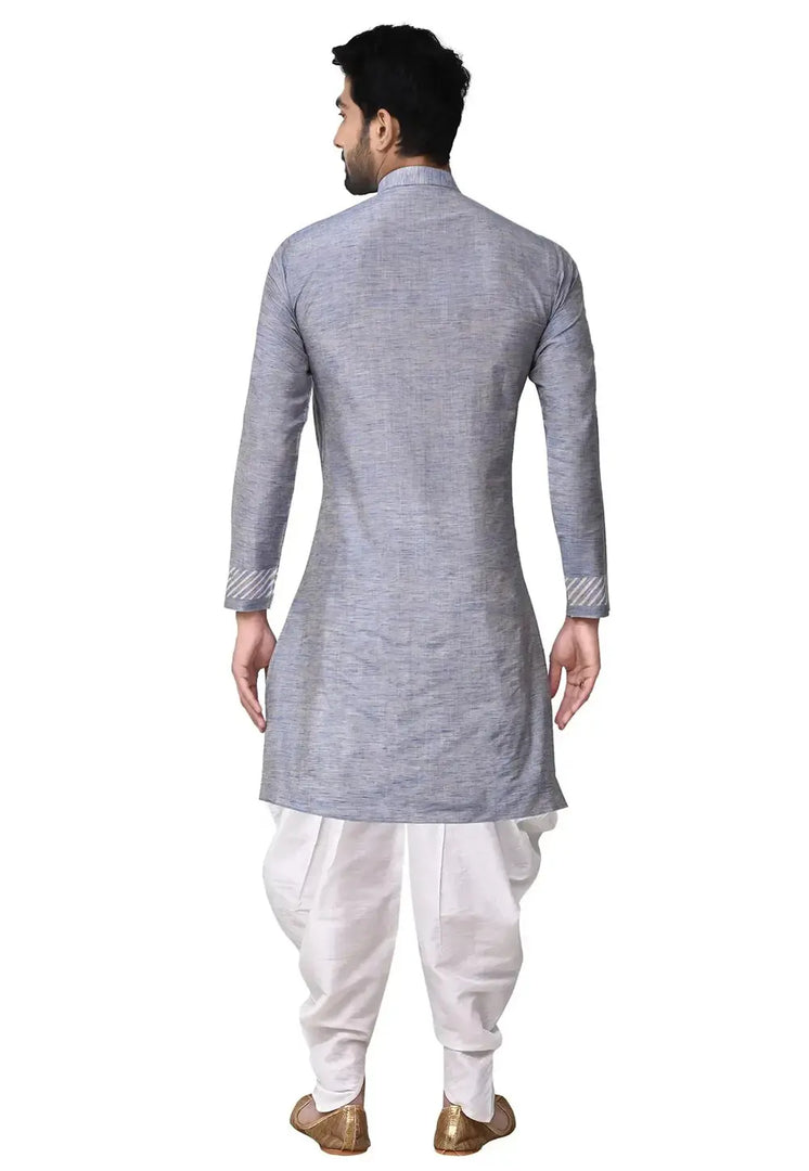 Grey Art Silk Indo Western Suit