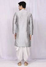 Load image into Gallery viewer, Grey Art Silk Indo Western Suit
