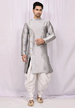 Load image into Gallery viewer, Grey Art Silk Indo Western Suit
