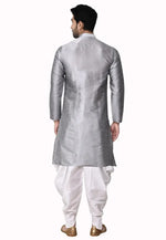 Load image into Gallery viewer, Grey Art Silk Indo Western Suit
