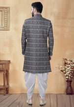 Load image into Gallery viewer, Grey Cotton Dhoti Sherwani
