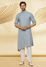 Load image into Gallery viewer, Grey Cotton Indo Western Suit
