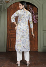 Load image into Gallery viewer, Grey Cotton Kurta Set With Pent
