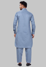 Load image into Gallery viewer, Grey Cotton Pathani Suit
