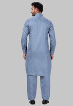 Load image into Gallery viewer, Grey Cotton Pathani Suit
