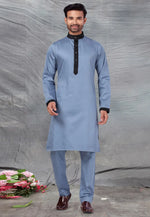 Load image into Gallery viewer, Grey Cotton Pathani Suit
