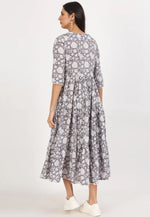 Load image into Gallery viewer, Grey Cotton Printed Gown
