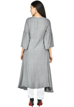 Load image into Gallery viewer, Grey Cotton Rayon Kurta Set With Pent
