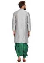 Load image into Gallery viewer, Grey Dupion Silk Dhoti Kurta
