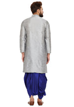 Load image into Gallery viewer, Grey Dupion Silk Dhoti Kurta

