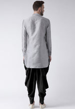 Load image into Gallery viewer, Grey Dupion Silk Dhoti Kurta
