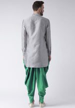 Load image into Gallery viewer, Grey Dupion Silk Dhoti Kurta
