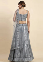 Load image into Gallery viewer, Grey Faux Georgette A Line Lehenga Choli
