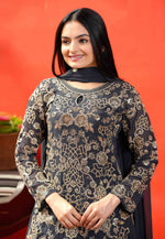 Load image into Gallery viewer, Grey Faux Georgette Readymade Gharara Suit
