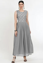 Load image into Gallery viewer, Grey Georgette Gown
