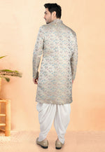 Load image into Gallery viewer, Grey Jacquard Indo Western Suit
