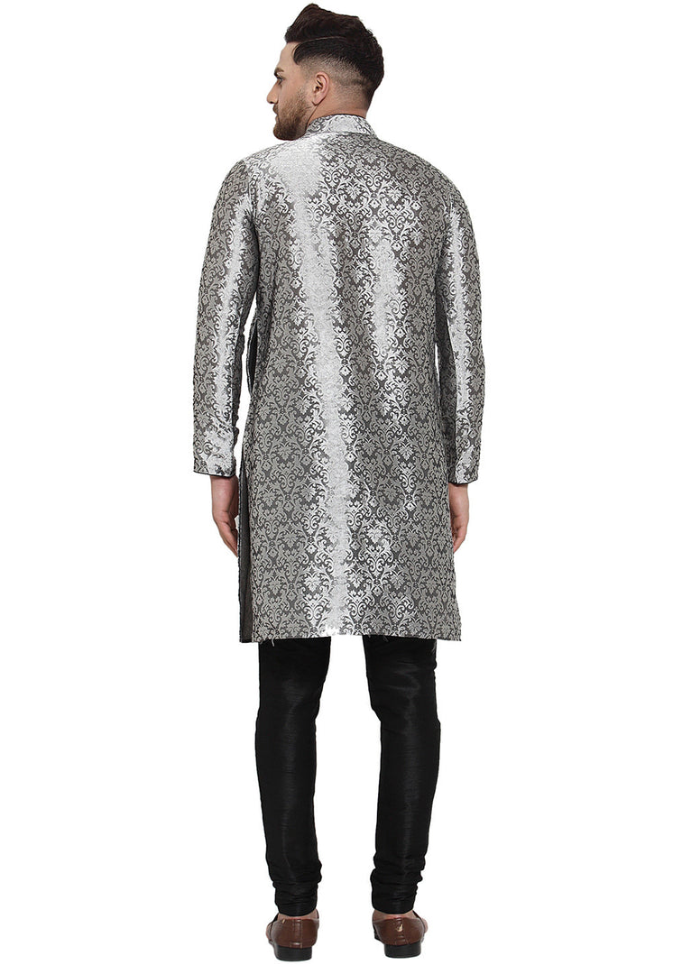Grey Jacquard Kurta Pajama