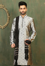 Load image into Gallery viewer, Grey Jacquard Kurta Pajama
