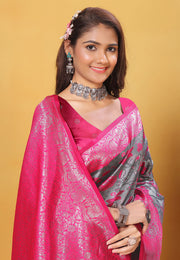 Grey Kanjivaram Silk Saree