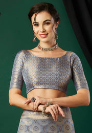 Grey Kanjivaram Silk Saree