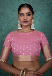 Grey Linen Saree With Blouse