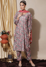 Load image into Gallery viewer, Grey Muslin Pakistani Suit
