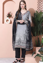 Load image into Gallery viewer, Grey Muslin Pant Style Suit
