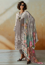 Load image into Gallery viewer, Grey Muslin Pant Style Suit
