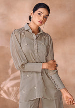Load image into Gallery viewer, Grey Organza Co-Ords Set
