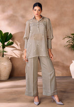 Load image into Gallery viewer, Grey Organza Co-Ords Set
