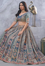 Load image into Gallery viewer, Grey Organza Lehenga Choli
