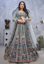 Load image into Gallery viewer, Grey Organza Lehenga Choli
