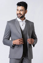 Load image into Gallery viewer, Grey Polyester Tuxedos Suit
