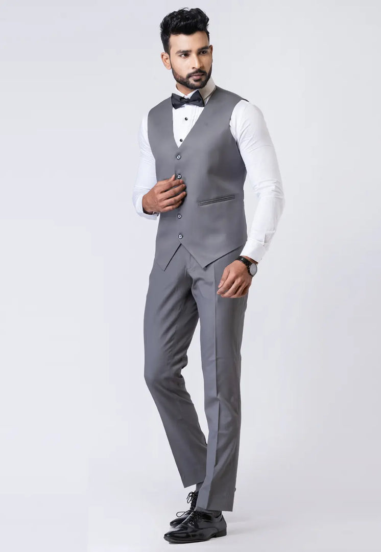 Grey Polyester Tuxedos Suit