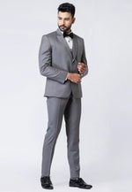 Load image into Gallery viewer, Grey Polyester Tuxedos Suit
