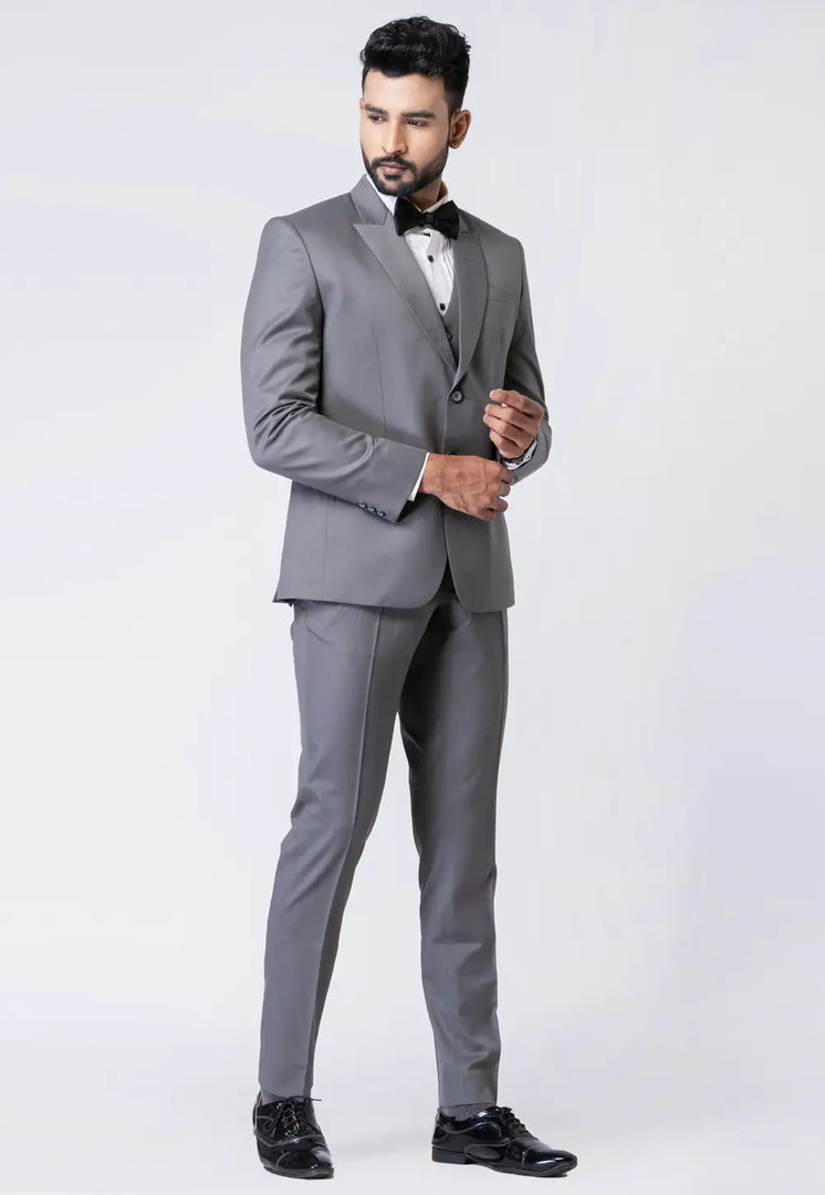 Grey Polyester Tuxedos Suit