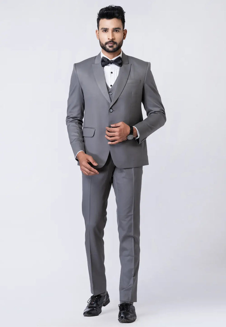 Grey Polyester Tuxedos Suit