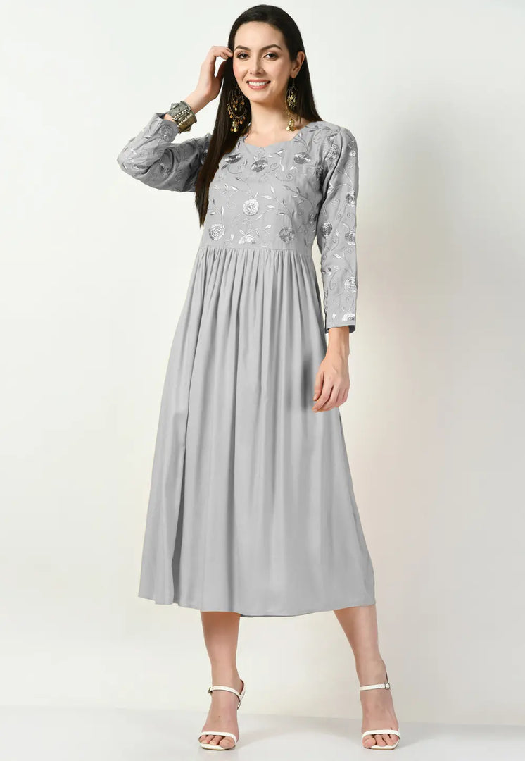 Grey Rayon Gown