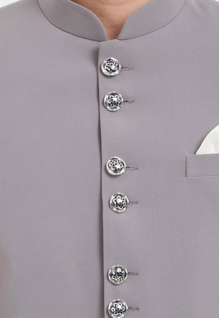 Grey Rayon Indo Western Sherwani