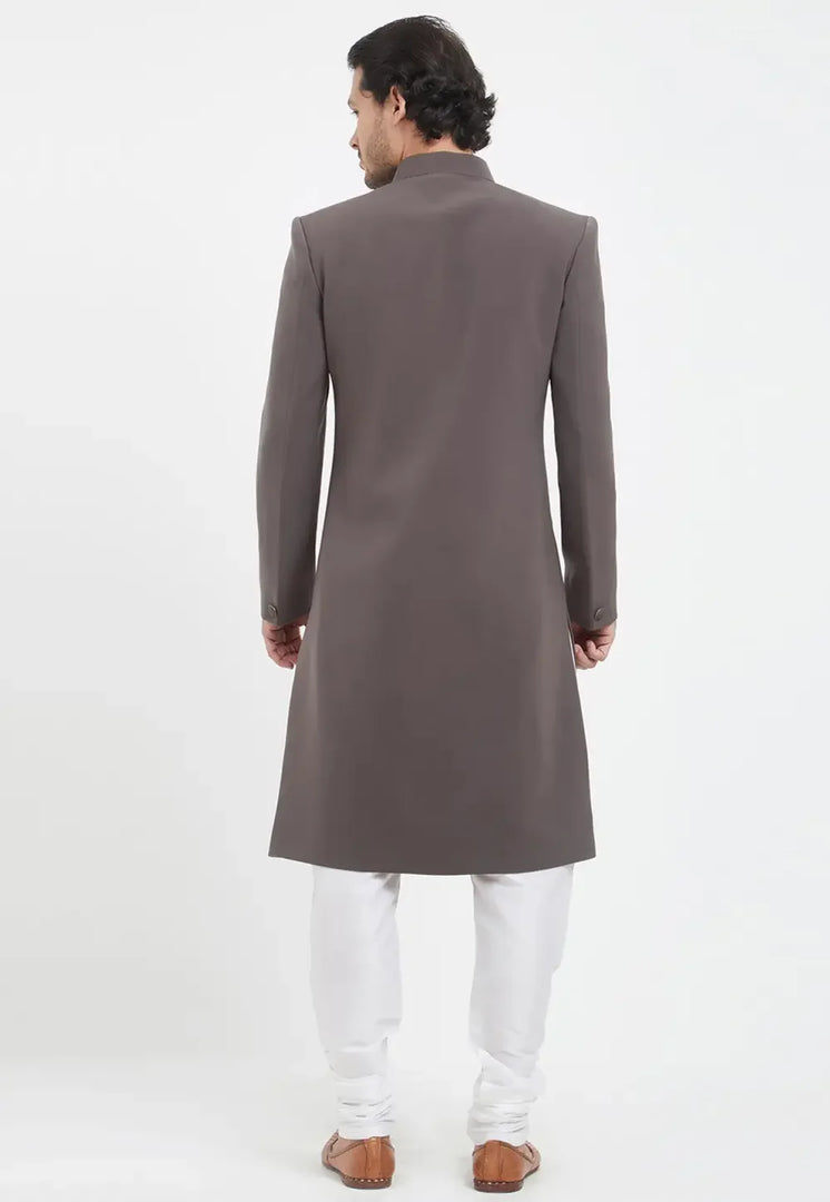 Grey Rayon Indo Western Sherwani