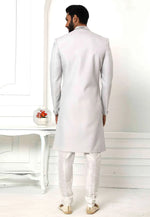 Load image into Gallery viewer, Grey Rayon Indo Western Sherwani
