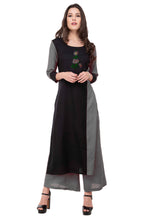 Load image into Gallery viewer, Grey Rayon Kurta Set With Palazzo
