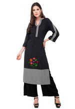 Load image into Gallery viewer, Grey Rayon Kurta Set With Palazzo
